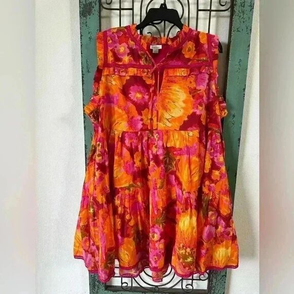 Sundance Beautiful Bright Sun Dress. Beaded ties Decorative Corded Trim. - Picture 7 of 11